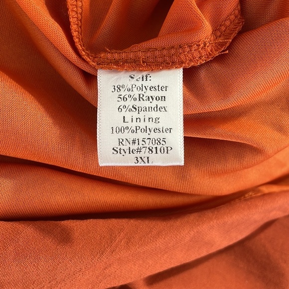 Find Me Plus 3XL rust jumpsuit, wide palazzo pant leg, halter v-neck top - Picture 8 of 14